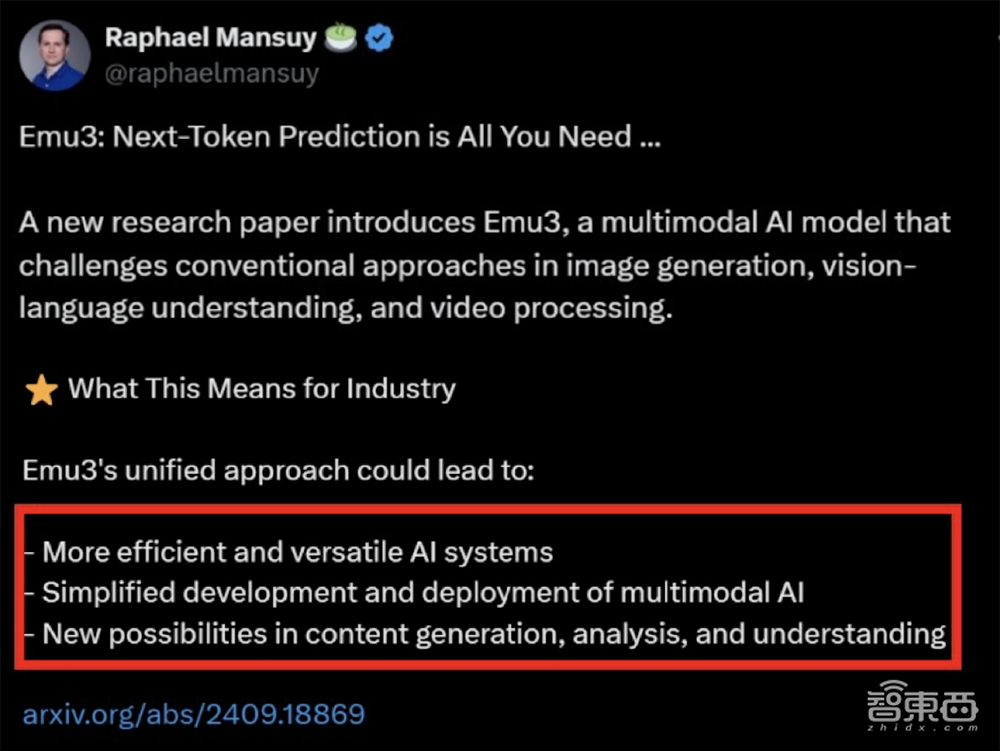 搞定图像+文本+视频大一统!智源发布多模态世界模型Emu3:下一个token预测直通AGI