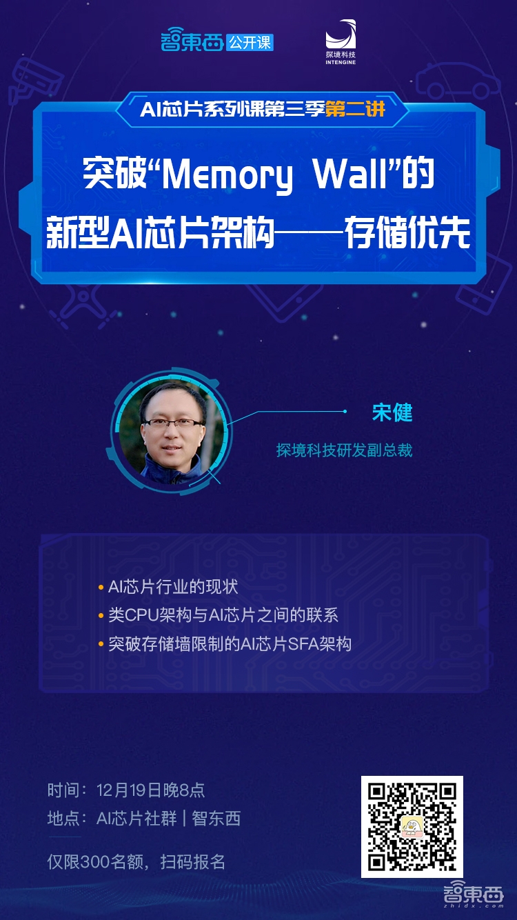 探境科技研发副总裁宋健：突破“Memory Wall”的新型AI芯片架构——存储优先|公开课预告