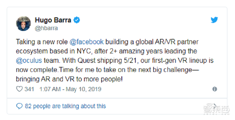 Facebook团队重大人员调整！Hugo Barra不再担任产品副总裁