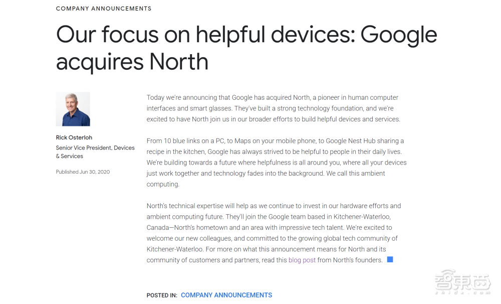 1.8亿美元买下North，谷歌眼镜要重生？