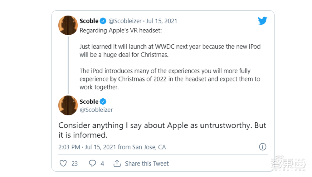 苹果VR头显终于敲定？或亮相于WWDC 2022，iPod将成“遥控器”