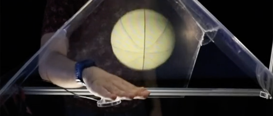科学家发明能摸到的3D全息投影，拍虚拟篮球触感宛如真球