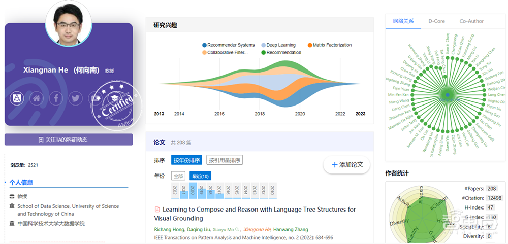 何恺明第一！2022年人工智能全球最具影响力学者榜单公布