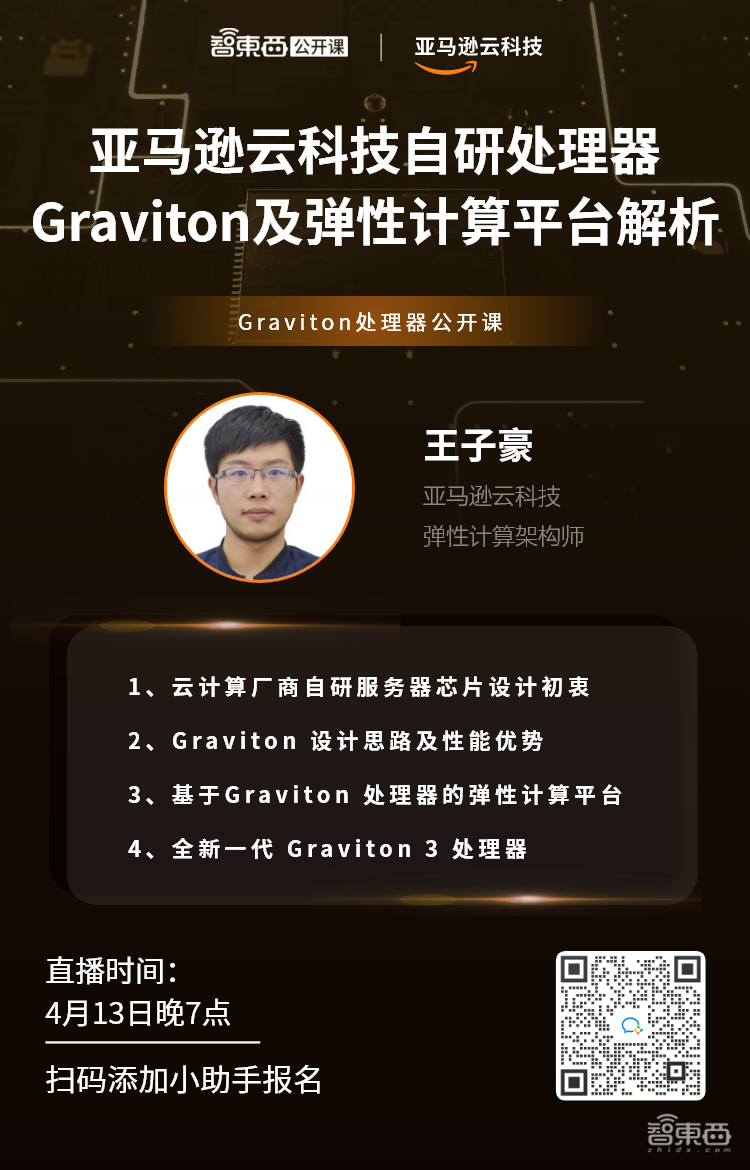 亚马逊云科技Graviton处理器公开课上线，直播讲解全新一代Graviton处理器及弹性计算平台