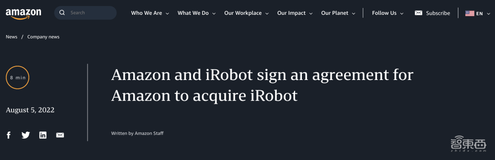 17亿美元！亚马逊拟收购扫地机器人鼻祖，为智能家居野心铺路