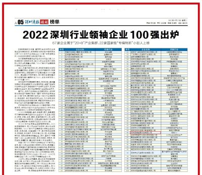 再一次！思谋荣登“深圳行业领袖企业100强”