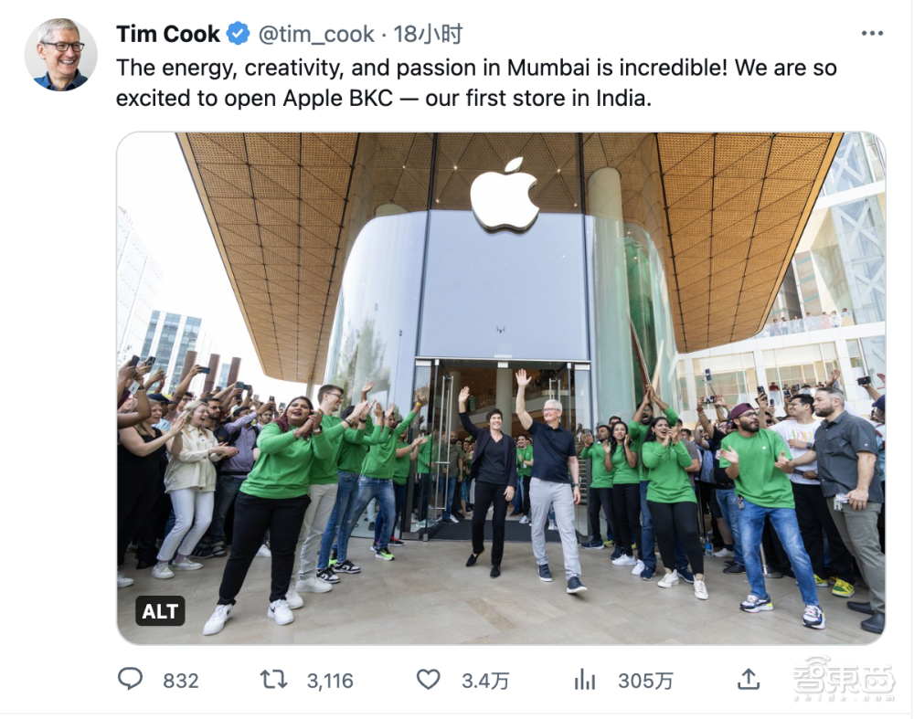 苹果印度首家零售店落地，库克现身，印度市场布局再提速