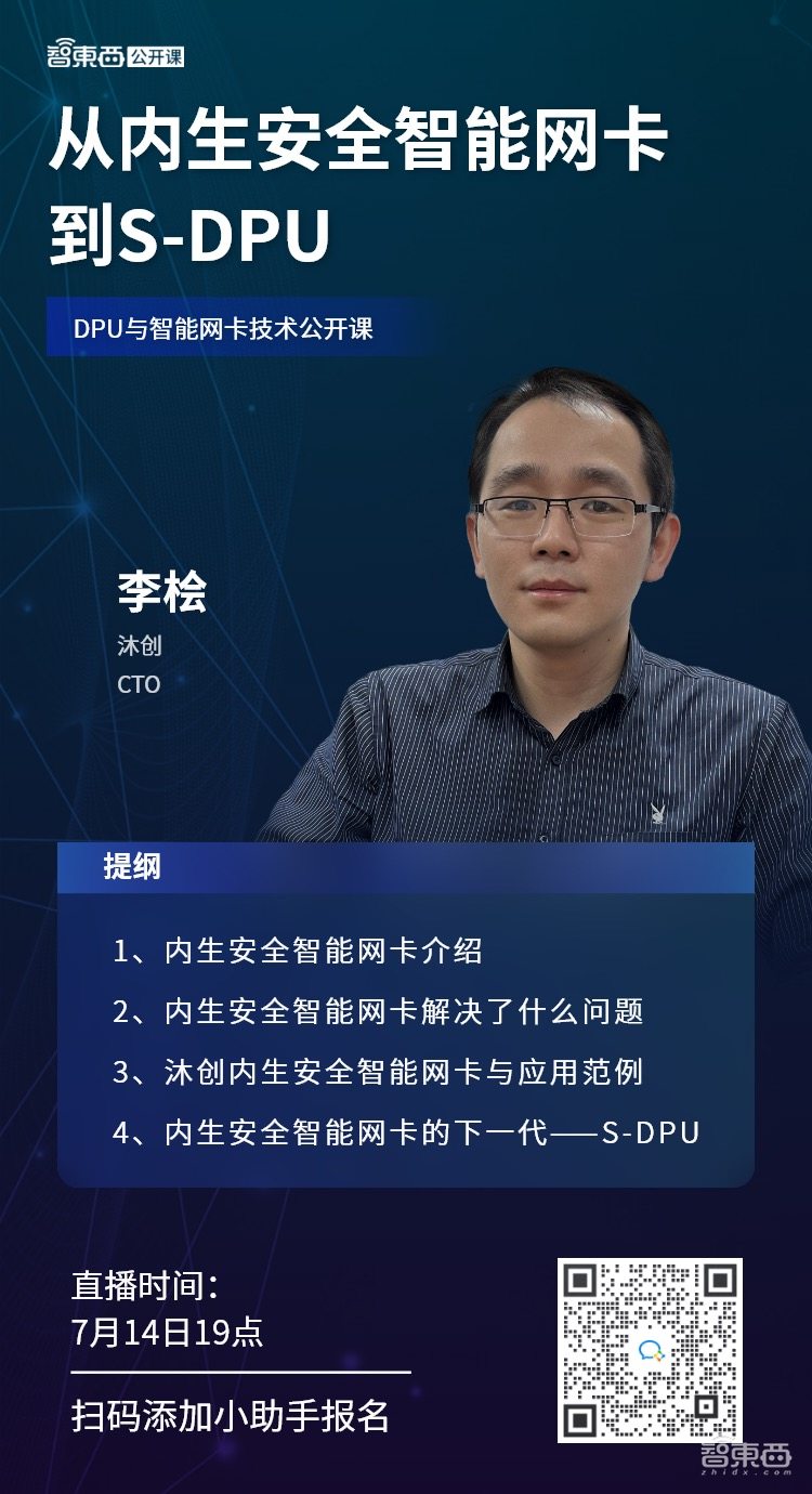 沐创CTO李桧：从内生安全智能网卡到S-DPU｜公开课预告