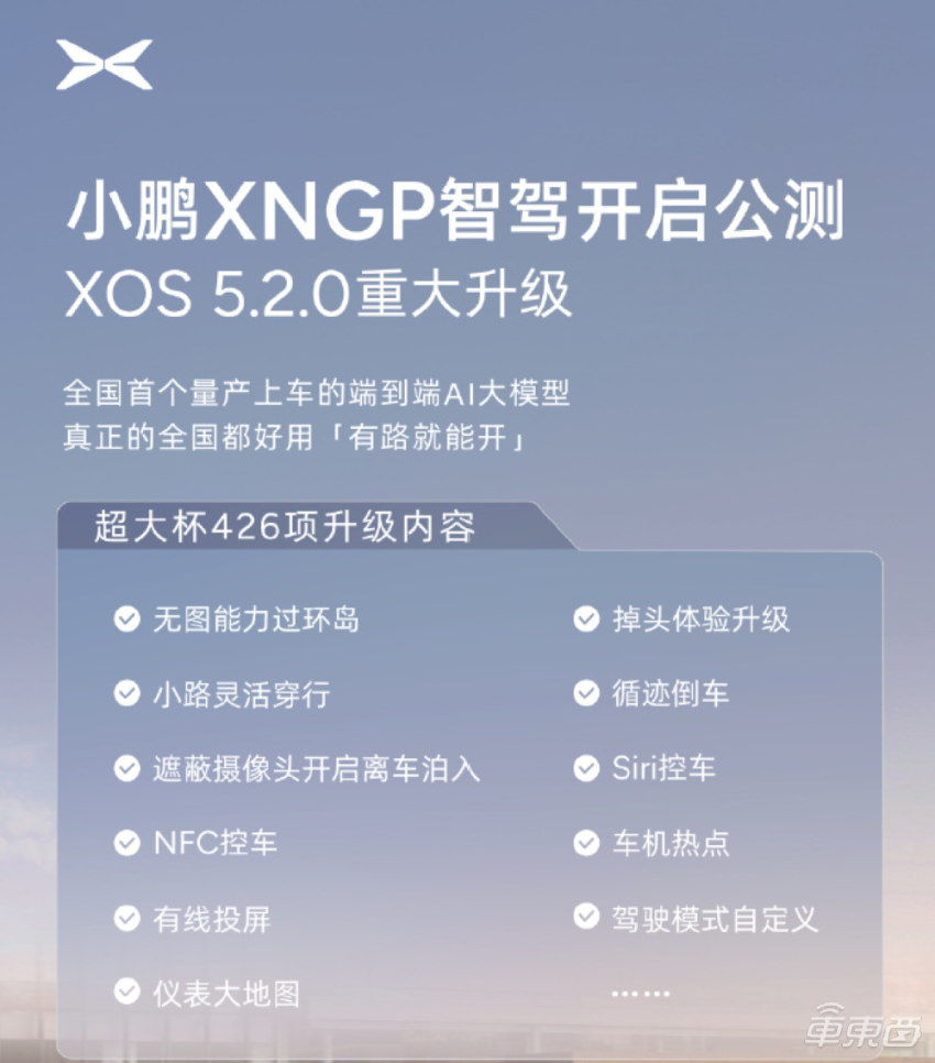 小鹏XNGP全国可用！端到端大模型上车，426项提升