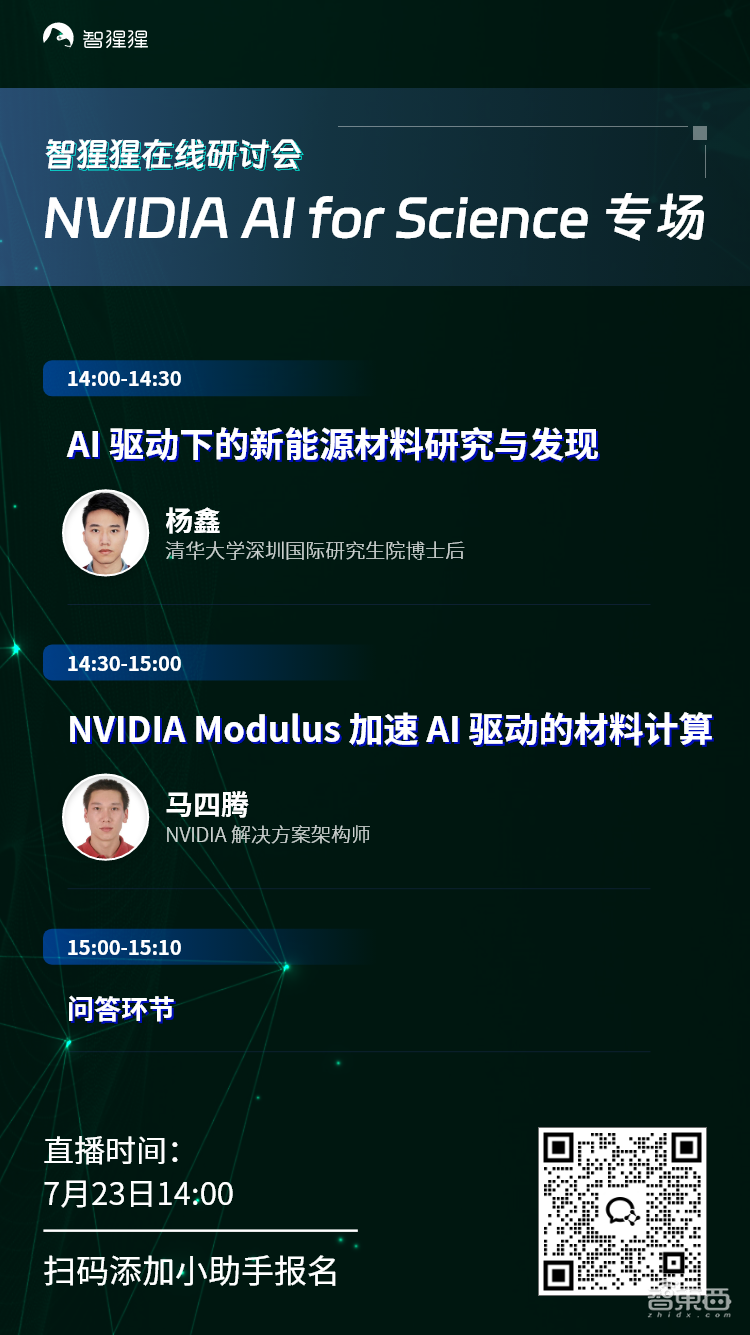 AI驱动下的新能源材料研究、发现与 NVIDIA Modulus 加速材料计算｜在线研讨会预告