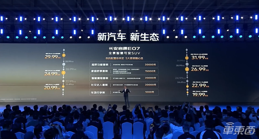 长安连发七大黑科技!自研智驾系统上车启源E07,大语言模型也将上车
