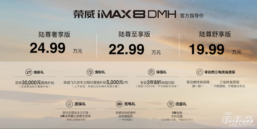 一口价9.98万起!荣威iMAX8和D7两款冠军版DMH插混新车上市