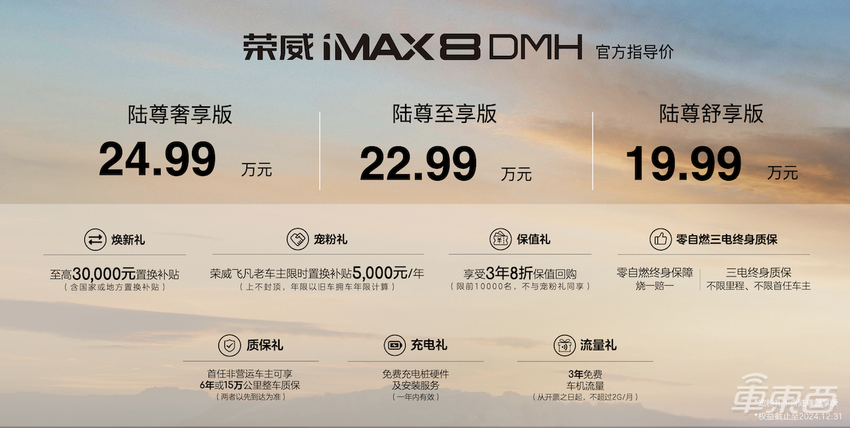 一口价9.98万起！荣威iMAX8和D7两款冠军版DMH插混新车上市