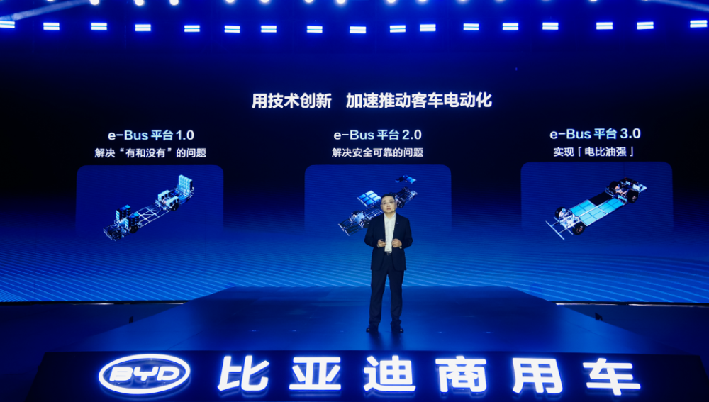 比亚迪发布全新纯电商用车平台，采用全域1000V高压架构，搭载客车专用刀片电池
