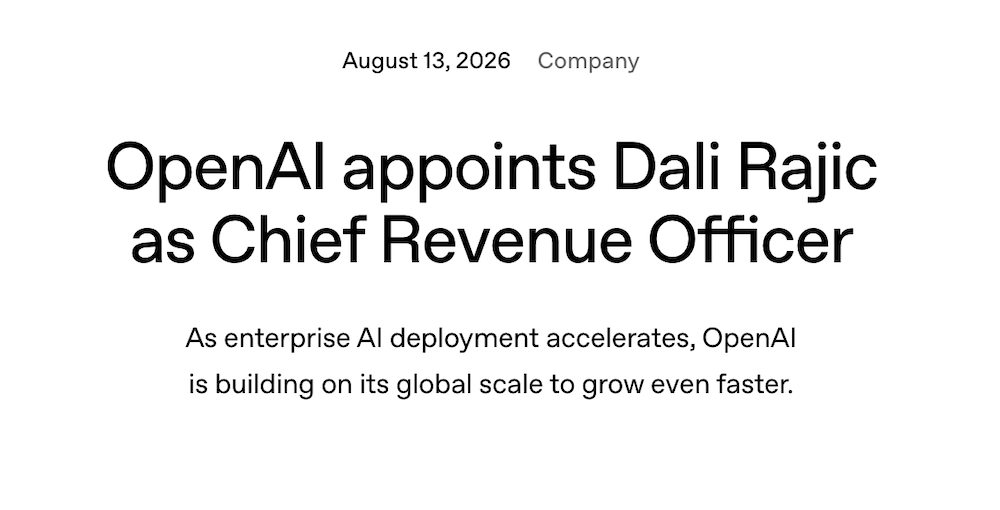 OpenAI被曝ARR破2000亿，官宣新任首席营收官